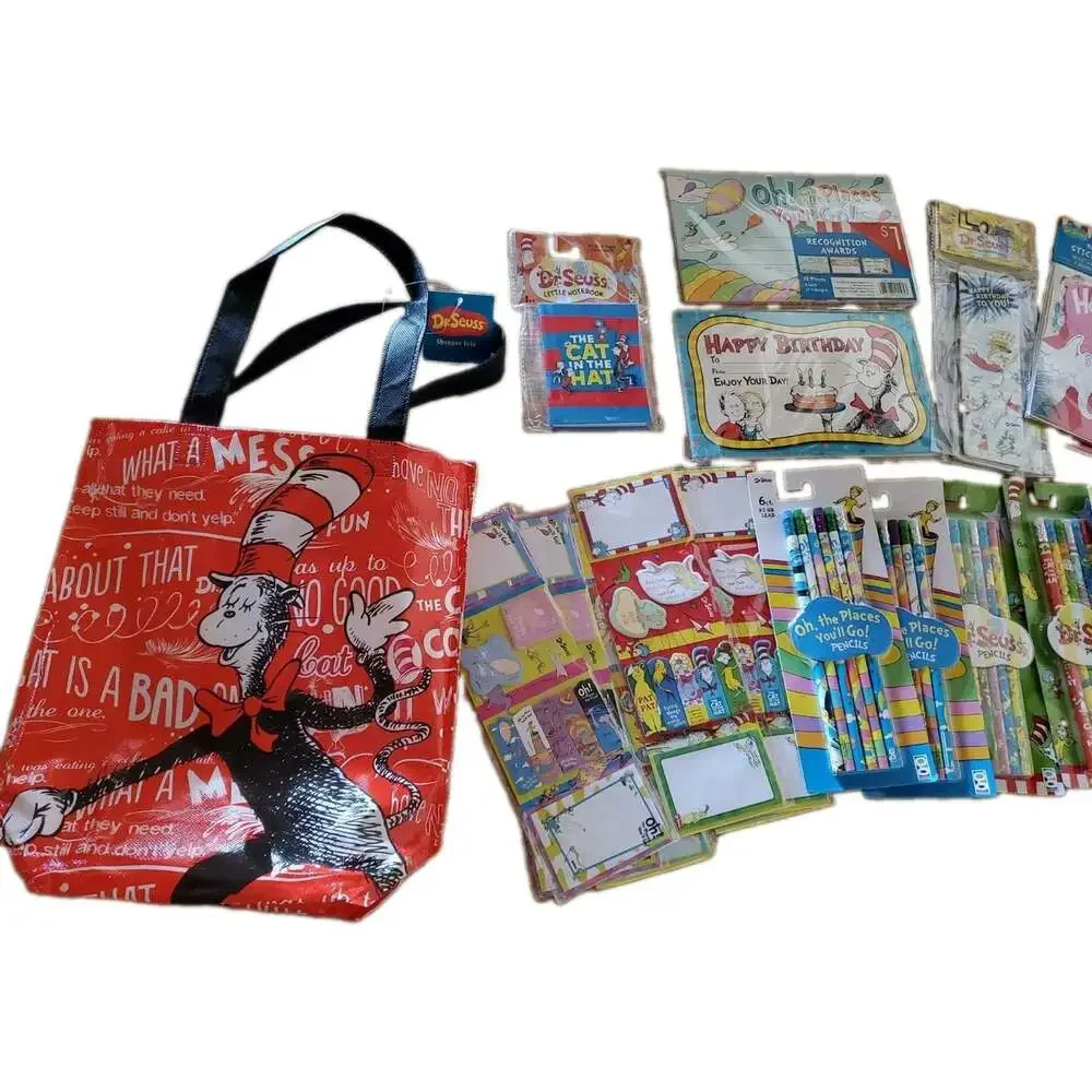 Lot Dr. Seuss Classroom School Teacher Pencils Bookmarks Sticky Notes & More